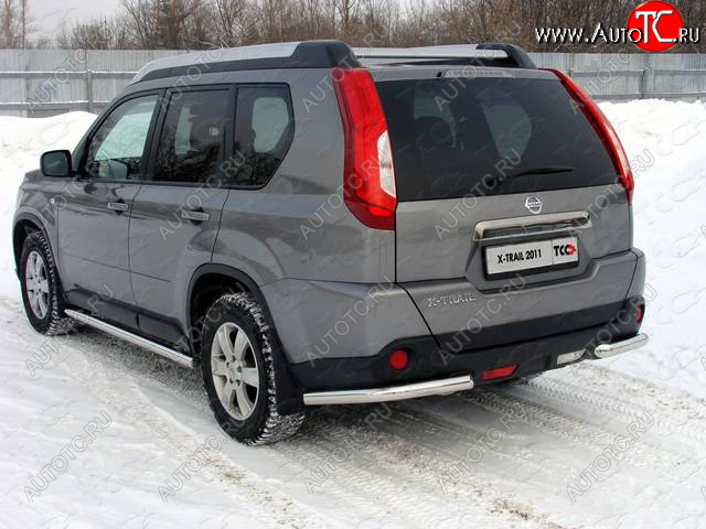 11 749 р. Защита заднего бампера (уголки, d60,3 мм) TCC  Nissan X-trail  2 T31 (2010-2015) рестайлинг  с доставкой в г. Набережные‑Челны