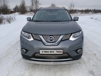 Защита переднего бампера нижняя овальная 75х42 мм ТСС Тюнинг Nissan (Нисан) X-trail (Х-трейл)  3 T32 (2013-2018) 3 T32 дорестайлинг ()