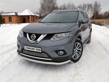 Защита передняя нижняя длинная 60,3 мм ТСС Тюнинг Nissan X-trail 3 T32 дорестайлинг (2013-2018) ()