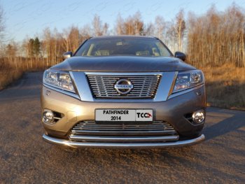 Верхняя декоративная вставка решетки радиатора ТСС Тюнинг Nissan Pathfinder R52 дорестайлинг (2012-2017) ()