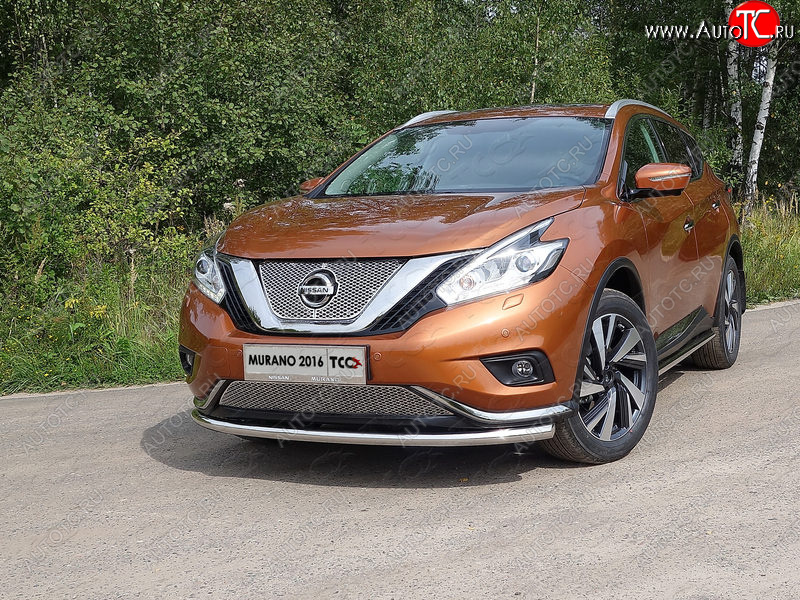 21 799 р. Защита переднего бампера нижняя d60,3 мм ТСС Тюнинг Nissan Murano 3 Z52 дорестайлинг (2015-2022) (нержавейка)  с доставкой в г. Набережные‑Челны