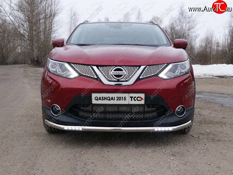 37 649 р. Защита переднего бампера нижняя с ДХО 60,3 мм ТСС Тюнинг Nissan Qashqai 2 J11 дорестайлинг (2013-2019) (нержавейка)  с доставкой в г. Набережные‑Челны