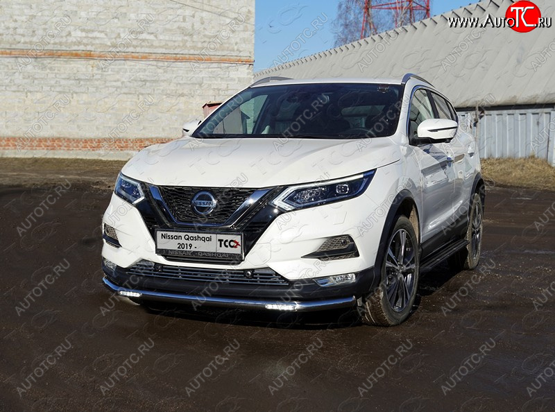 34 899 р. Защита переднего бампера нижняя с ДХО 60,3 мм ТСС Тюнинг Nissan Qashqai 2 J11 рестайлинг (2017-2022) (нержавейка)  с доставкой в г. Набережные‑Челны