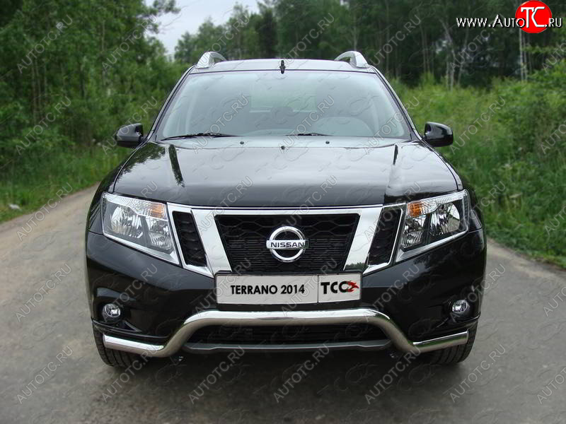 18 699 р. Защита переднего бампера кенгурин 60,3 мм ТСС Тюнинг Nissan Terrano D10 дорестайлинг (2013-2016) (нержавейка)  с доставкой в г. Набережные‑Челны