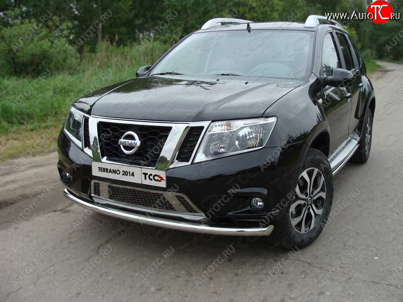 16 899 р. Защита переднего бампера нижняя d60,3 мм ТСС Тюнинг  Nissan Terrano  D10 (2013-2016) дорестайлинг (нержавейка)  с доставкой в г. Набережные‑Челны