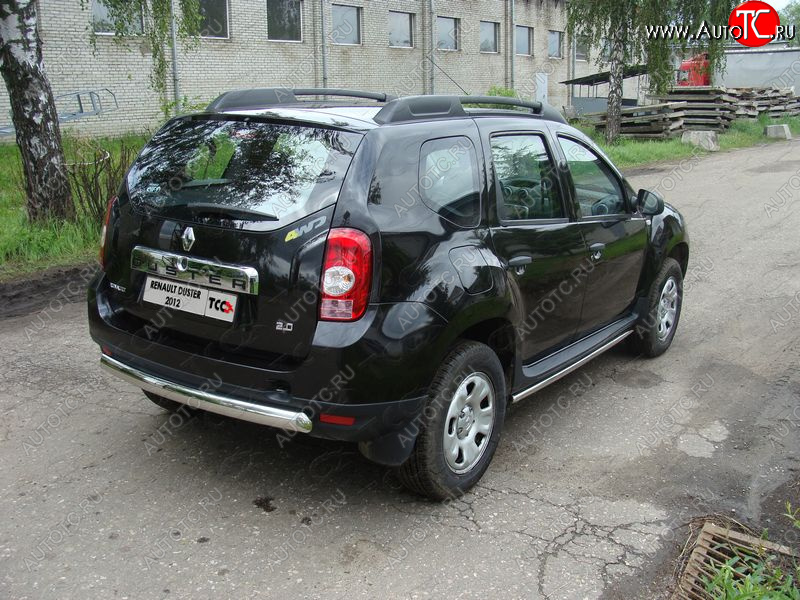 15 899 р. Защита задняя (овальная короткая 75х42 мм) ТСС Тюнинг Renault Duster HS дорестайлинг (2010-2015) (овальная короткая)  с доставкой в г. Набережные‑Челны