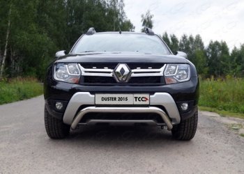 Защита переднего бампера кенгурин 60,3 мм ТСС Тюнинг Renault Duster HS рестайлинг (2015-2021)  (нержавейка)