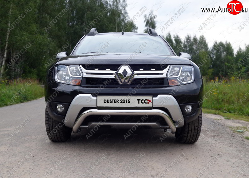 16 899 р. Защита переднего бампера кенгурин 60,3 мм ТСС Тюнинг Renault Duster HS рестайлинг (2015-2021) (нержавейка)  с доставкой в г. Набережные‑Челны