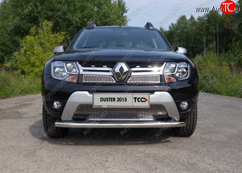 15 549 р. Защита переднего бампера нижняя d60,3 мм ТСС Тюнинг Renault Duster HS рестайлинг (2015-2021) (нержавейка)  с доставкой в г. Набережные‑Челны