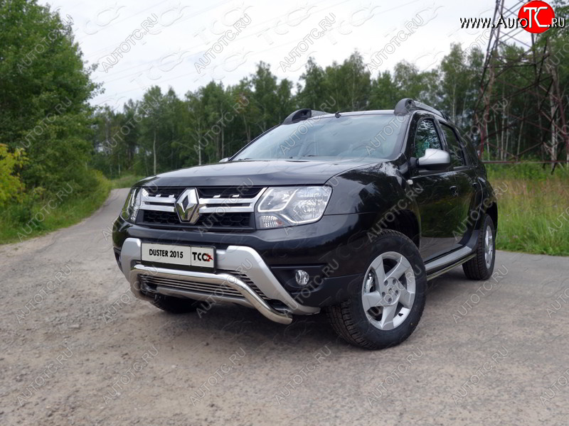 7 699 р. Нижняя декоративная вставка в бампер ТСС Тюнинг  Renault Duster  HS (2015-2021) рестайлинг (d 12 мм)  с доставкой в г. Набережные‑Челны