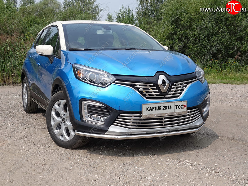 15 549 р. Защита переднего бампера нижняя 42,4 мм ТСС Тюнинг Renault Kaptur дорестайлинг (2016-2020) (нержавейка)  с доставкой в г. Набережные‑Челны