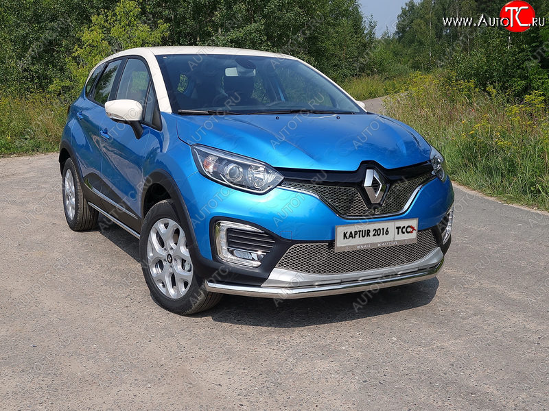 16 899 р. Защита переднего бампера нижняя d60,3 мм ТСС Тюнинг Renault Kaptur дорестайлинг (2016-2020) (нержавейка)  с доставкой в г. Набережные‑Челны