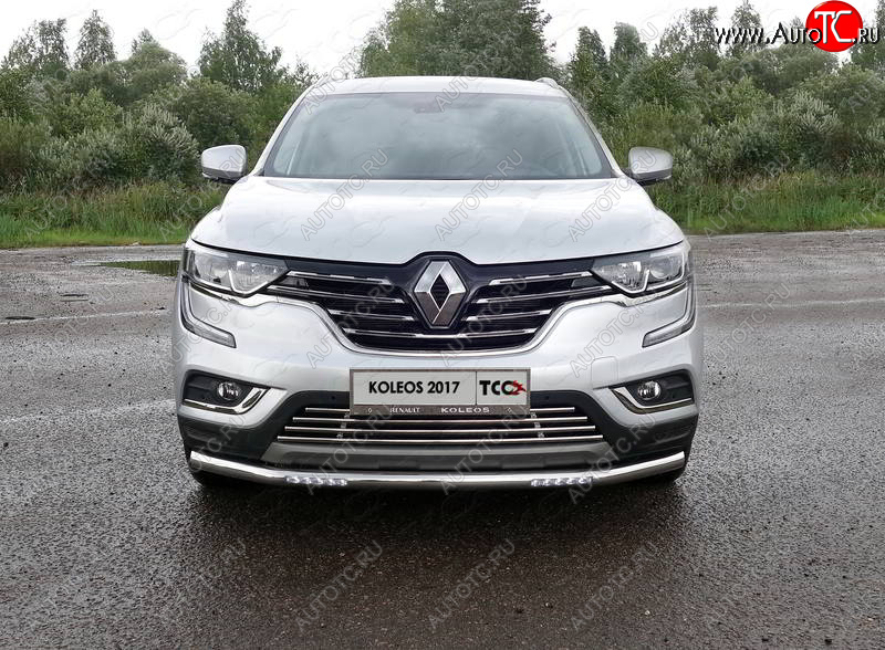 35 849 р. Защита переднего бампера нижняя с ДХО 60,3 мм ТСС Тюнинг Renault Koleos 2 (2016-2024) (нержавейка)  с доставкой в г. Набережные‑Челны