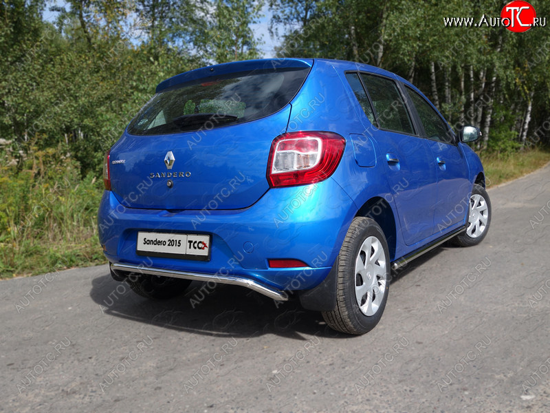 12 299 р. Защита задняя d42,4 мм ТСС Тюнинг Renault Sandero (B8) дорестайлинг (2014-2018)  с доставкой в г. Набережные‑Челны