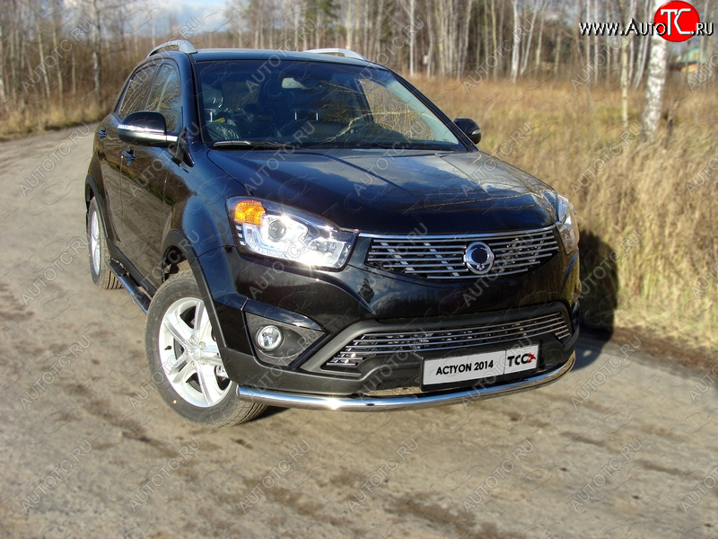 19 999 р. Защита переднего бампера нижняя d60,3 мм ТСС Тюнинг  SSANGYONG Actyon (2013-2021) рестайлинг (нержавейка)  с доставкой в г. Набережные‑Челны