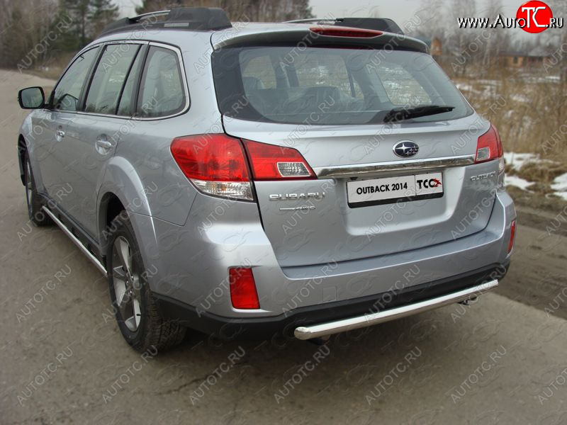 10 799 р. Защита задняя (центральная нержавейка 50,8 мм) ТСС Тюнинг  Subaru Outback  BR, (2012-2015) B14)  рестайлинг универсал  с доставкой в г. Набережные‑Челны