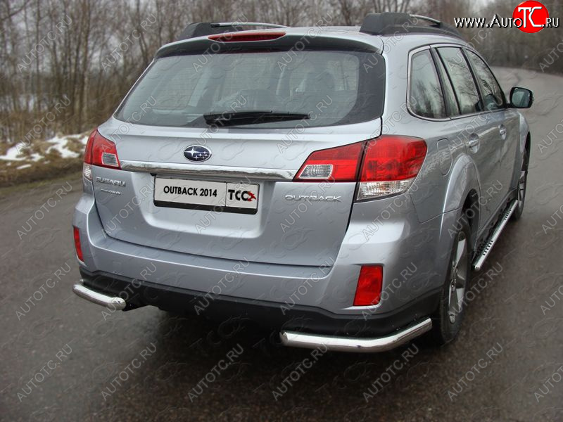 18 699 р. Защита заднего бампера (уголки, d60,3 мм) TCC  Subaru Outback  BR, (2012-2015) B14)  рестайлинг универсал  с доставкой в г. Набережные‑Челны