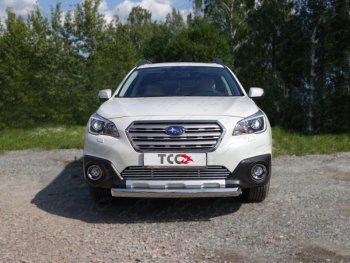 5 849 р. Декоративная вставка переднего бампера ТСС Тюнинг Subaru Outback BS/B15 рестайлинг универсал (2017-2021) (d 12 мм)  с доставкой в г. Набережные‑Челны. Увеличить фотографию 1