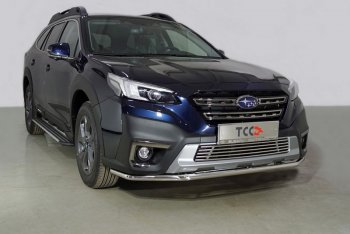 Защита переднего бампера нижняя d42,4 мм ТСС Тюнинг Subaru Outback BT универсал (2019-2024)  (нержавейка)