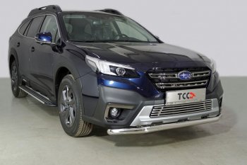 Защита переднего бампера нижняя d60,3 мм ТСС Тюнинг Subaru (Субару) Outback (Аутбэк)  BT (2019-2024) BT универсал  (нержавейка)