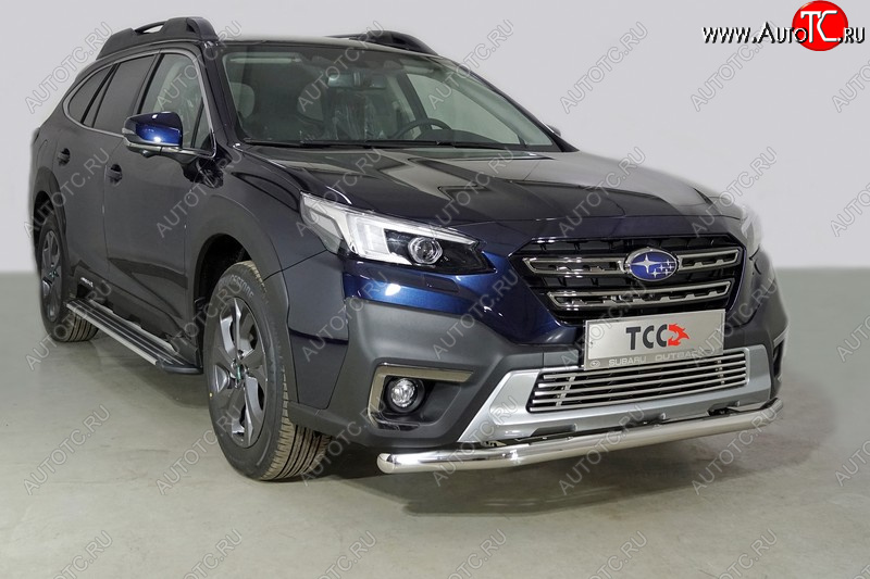 21 599 р. Защита переднего бампера нижняя d60,3 мм ТСС Тюнинг Subaru Outback BT универсал (2019-2024) (нержавейка)  с доставкой в г. Набережные‑Челны