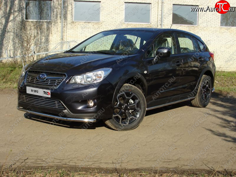 13 999 р. Защита переднего бампера нижняя d42,4 мм ТСС Тюнинг Subaru XV GP/G33 дорестайлинг (2012-2016) (нержавейка)  с доставкой в г. Набережные‑Челны