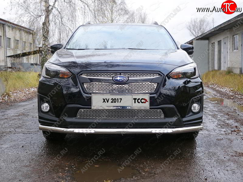 33 999 р. Защита переднего бампера нижняя с ДХО 60,3 мм ТСС Тюнинг Subaru XV GT/G24 дорестайлинг (2017-2021) (нержавейка)  с доставкой в г. Набережные‑Челны