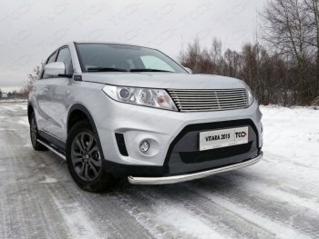 Защита переднего бампера нижняя d60,3 мм ТСС Тюнинг Suzuki (Сузуки) Vitara (витара)  LY (2015-2019) LY дорестайлинг  (нержавейка)