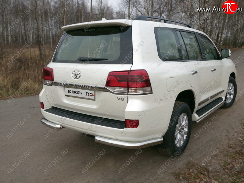 21 799 р. Защита задняя (уголки, нержавейка 76,1 мм) ТСС Тюнинг  Toyota Land Cruiser Prado  J150 (2013-2017) 1-ый рестайлинг  с доставкой в г. Набережные‑Челны