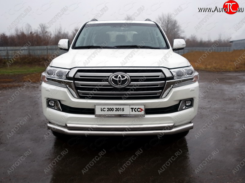 38 949 р. Защита передняя нижняя двойная 76,1*60,3 мм кроме EXECUTIVE Тюнинг  Toyota Land Cruiser  200 (2015-2021) 2-ой рестайлинг (нержавейка)  с доставкой в г. Набережные‑Челны