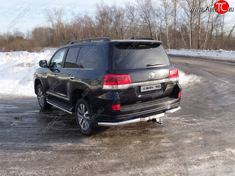 21 799 р. Защита задняя (уголки, нержавейка 76,1 мм) ТСС Тюнинг  Toyota Land Cruiser  200 (2015-2021) 2-ой рестайлинг  с доставкой в г. Набережные‑Челны