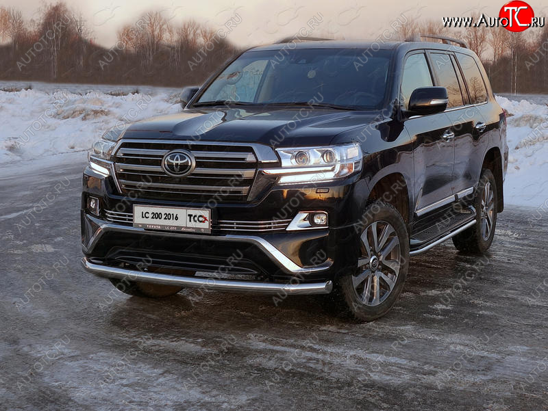 26 699 р. Защита переднего бампера нижняя d76,1 мм (EXECUTIVE) ТСС Тюнинг  Toyota Land Cruiser  200 (2015-2021) 2-ой рестайлинг (нержавейка)  с доставкой в г. Набережные‑Челны