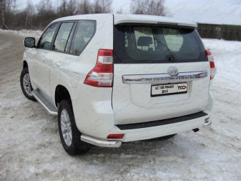 Защита задняя (уголки, нержавейка 76,1 мм) ТСС Тюнинг Toyota Land Cruiser Prado J150 1-ый рестайлинг (2013-2017)