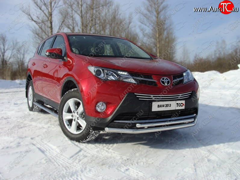 22 999 р. Защита переднего бампера нижняя d60,3*42,4 мм ТСС Тюнинг  Toyota RAV4  XA40 (2012-2015) 5 дв. дорестайлинг (нержавейка)  с доставкой в г. Набережные‑Челны