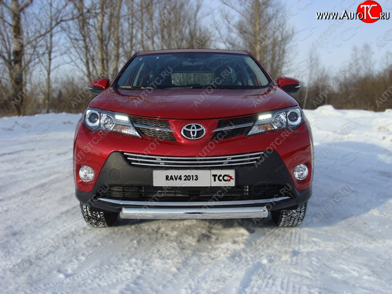 18 549 р. Защита переднего бампера овальная 75х42 мм ТСС тюнинг  Toyota RAV4  XA40 (2012-2015) 5 дв. дорестайлинг (нержавейка)  с доставкой в г. Набережные‑Челны