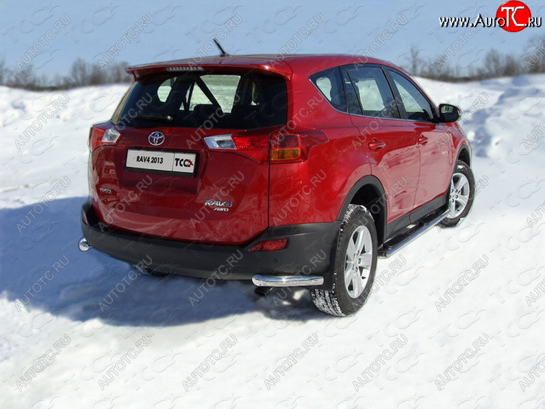 17 999 р. Защита заднего бампера (уголки, d60,3 мм) TCC  Toyota RAV4  XA40 (2012-2015) 5 дв. дорестайлинг  с доставкой в г. Набережные‑Челны