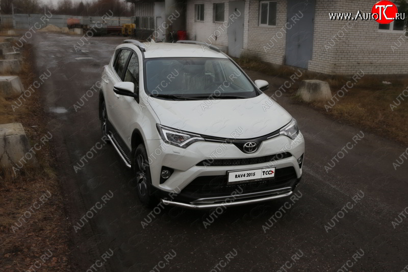 21 799 р. Защита переднего бампера нижняя d60,3 мм ТСС Тюнинг Toyota RAV4 XA40 5 дв. рестайлинг (2015-2019) (нержавейка)  с доставкой в г. Набережные‑Челны