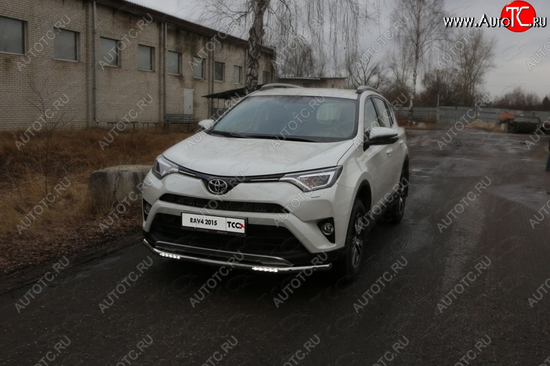 40 999 р. Защита переднего бампера нижняя с ДХО 60,3 мм ТСС Тюнинг Toyota RAV4 XA40 5 дв. рестайлинг (2015-2019) (нержавейка)  с доставкой в г. Набережные‑Челны