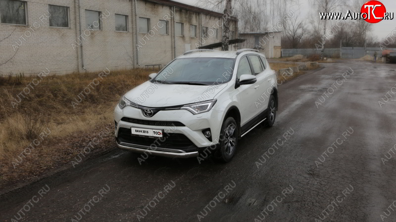 24 099 р. Защита переднего бампера нижняя овальная 75х42 мм ТСС Тюнинг  Toyota RAV4  XA40 (2015-2019) 5 дв. рестайлинг (нержавейка)  с доставкой в г. Набережные‑Челны