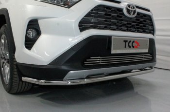 Защита переднего бампера нижняя d42,4 мм ТСС Тюнинг Toyota RAV4 XA50 5 дв. дорестайлинг (2018-2024)  (нержавейка)