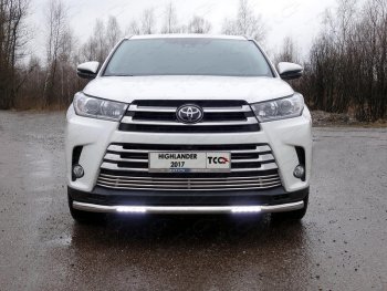 Защита переднего бампера нижняя с ДХО 60,3 мм ТСС Тюнинг Toyota Highlander XU50 рестайлинг (2016-2020)  (нержавейка)