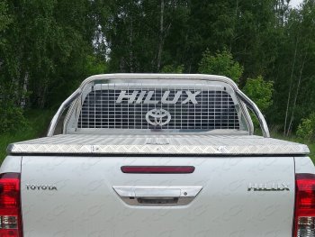 Защита кузова и заднего стекла (нержавейка Ø75*42 мм) ТСС Тюнинг Toyota Hilux AN120 дорестайлинг (2016-2020)