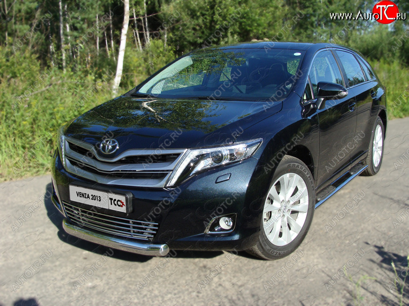 14 649 р. Защита переднего бампера овальная 75х42 мм ТСС тюнинг Toyota Venza GV10 рестайлинг (2012-2016) (нержавейка)  с доставкой в г. Набережные‑Челны