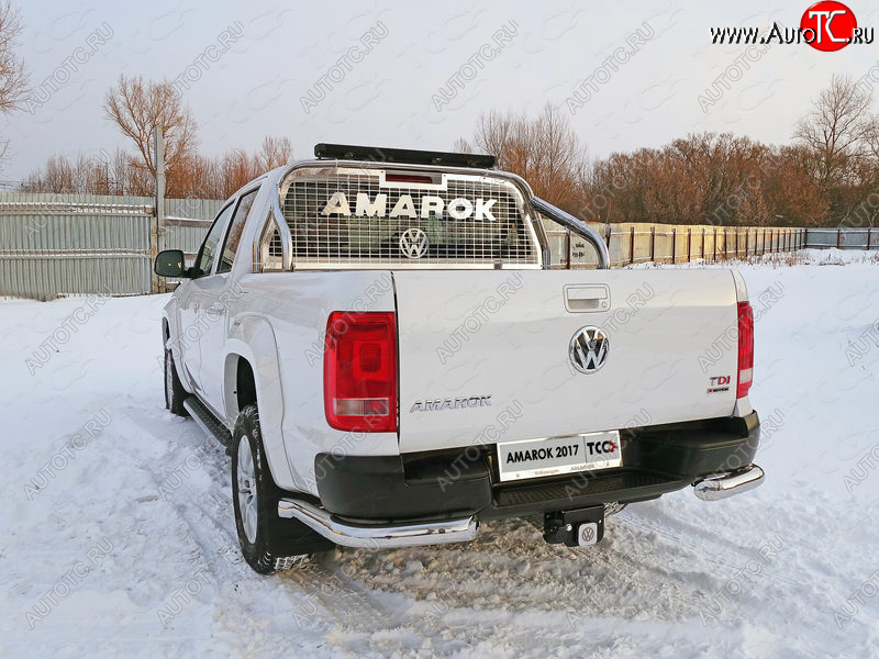 27 999 р. Защита задняя (уголки, нержавейка 76,1 мм) ТСС Тюнинг  Volkswagen Amarok (2016-2022) рестайлинг  с доставкой в г. Набережные‑Челны