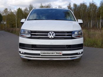 20 599 р. Защита переднего бампера нижняя d60,3 мм ТСС Тюнинг  Volkswagen Caravelle  T6 (2015-2019) дорестайлинг (нержавейка)  с доставкой в г. Набережные‑Челны. Увеличить фотографию 1