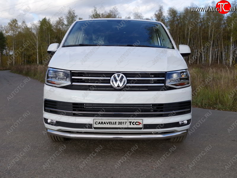 20 599 р. Защита переднего бампера нижняя d60,3 мм ТСС Тюнинг  Volkswagen Caravelle  T6 (2015-2019) дорестайлинг (нержавейка)  с доставкой в г. Набережные‑Челны