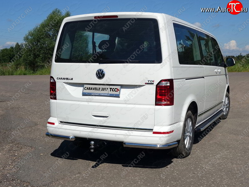 22 599 р. Защита заднего бампера (уголки, d60,3 мм) TCC  Volkswagen Caravelle  T6 (2015-2019) дорестайлинг  с доставкой в г. Набережные‑Челны