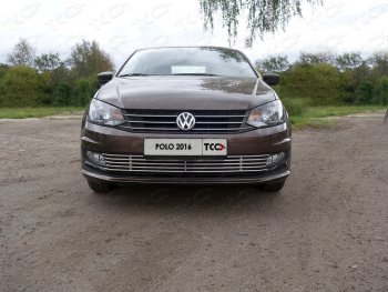 Нижняя декоративная вставка в бампер ТСС Тюнинг Volkswagen (Волксваген) Polo (Поло)  Mk6 (2020-2022) Mk6 лифтбек ()