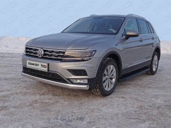 Защита передняя нижняя овальная длинная 75х42 мм ТСС Тюнинг Volkswagen Tiguan Mk2 рестайлинг (2020-2022)