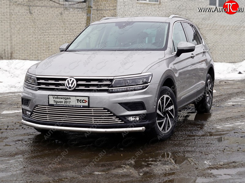 18 999 р. Защита переднего бампера нижняя d60,3 мм ТСС Тюнинг Volkswagen Tiguan Mk2 дорестайлинг (2016-2020) (нержавейка)  с доставкой в г. Набережные‑Челны